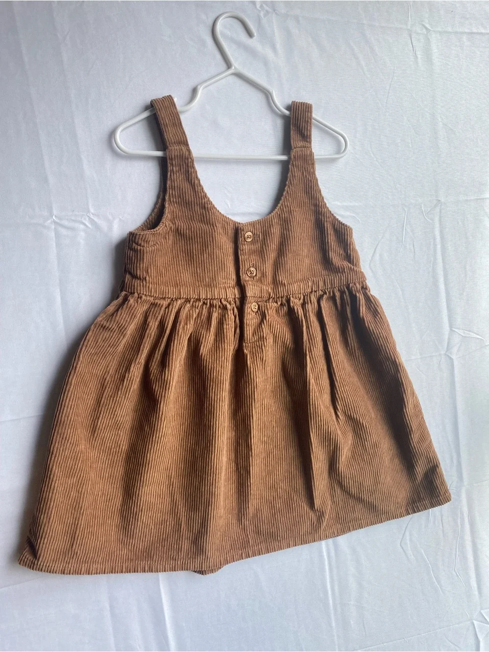 Carter's Girl’s Brown Corduroy Pinafore Overalls with Buttons on back